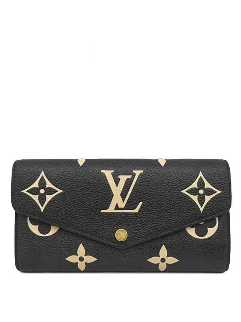 Louis Vuitton Wallet Portefeuille Sarah Monogram Empreinte Black Beige Gold